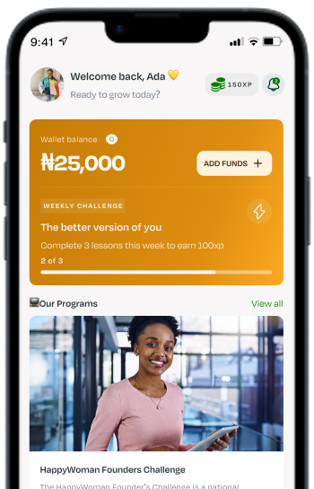 HappyWoman app home screen