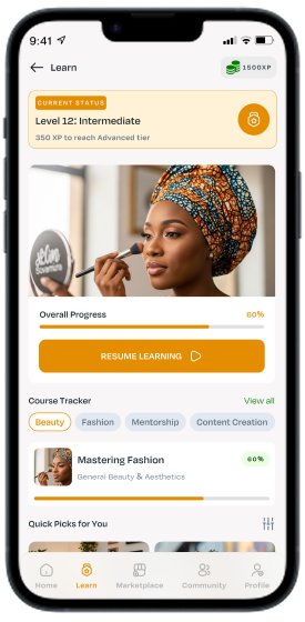 HappyWoman app learn screen